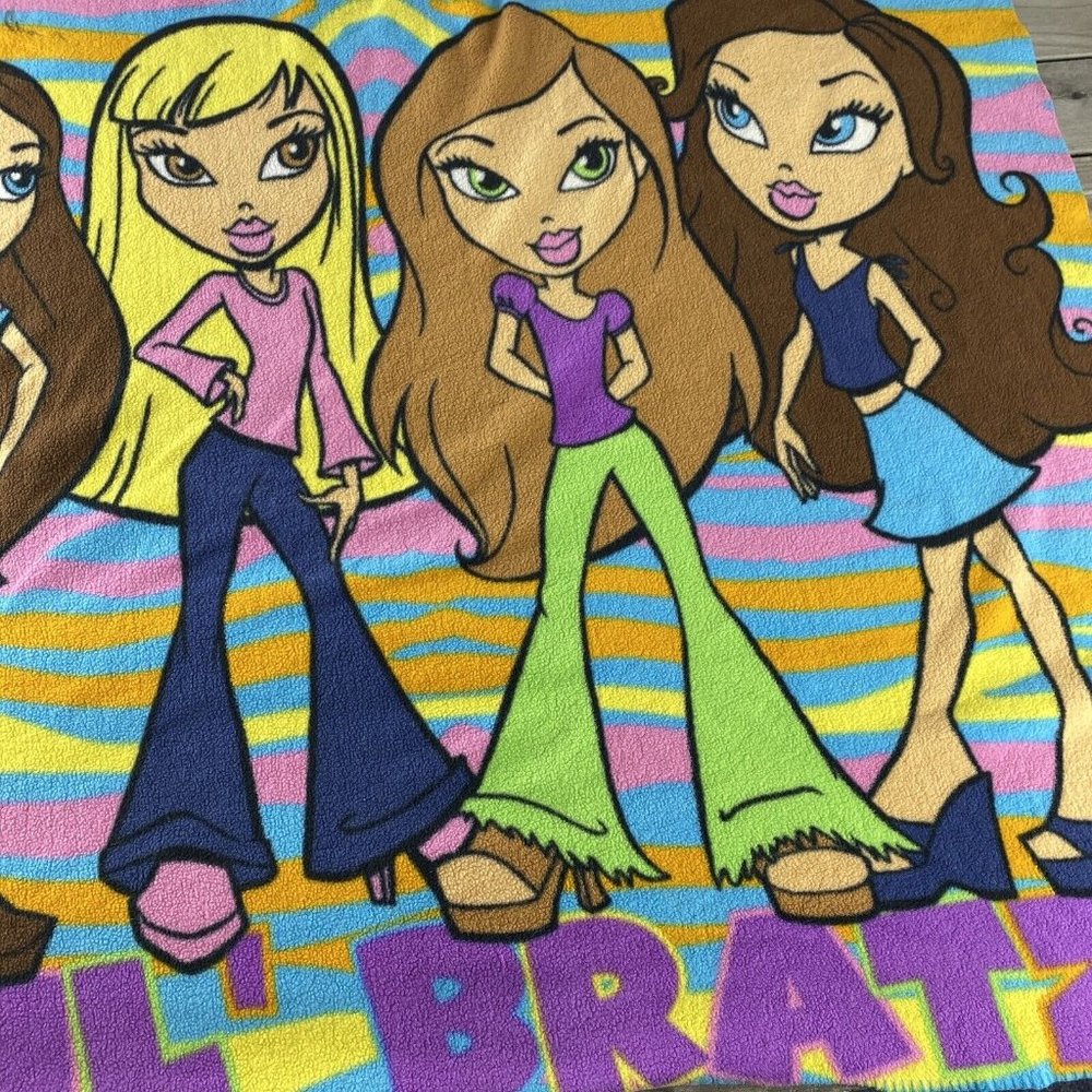 Vintage Lil Bratz Fleece Kids Throw Blanket Multicolor Zebra 38 X 45 - Picture 6 of 9